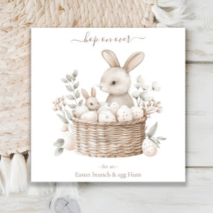 Påsk Brunch & Egg Hunt Bunny Basket med ägg Pappersservett