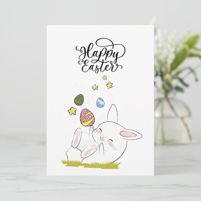 Påsk Brunch & Egg Hunt | Cute Bunny-Påskägg Inbjudningar (Stående Fram)
