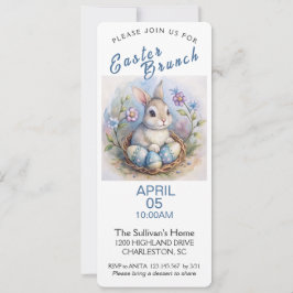 Påsk Brunch-inbjudan med Påsk-kanin. Inbjudningar