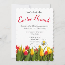 Påsk Brunch med inbjudan till Red Tulips Helgdag