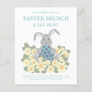 Påsk Brunch och Blommigten Egg Hunt Bunny Flygblad