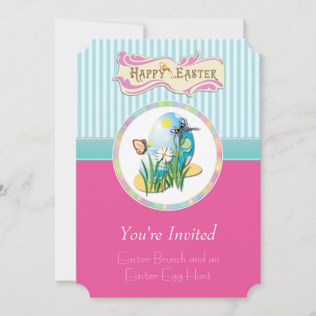 Påsk Brunch och Egg Hunt Inbjudningar (Framsida)