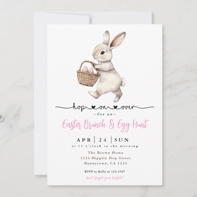 Påsk Brunch och Egg Hunt Inbjudningar (Framsida)