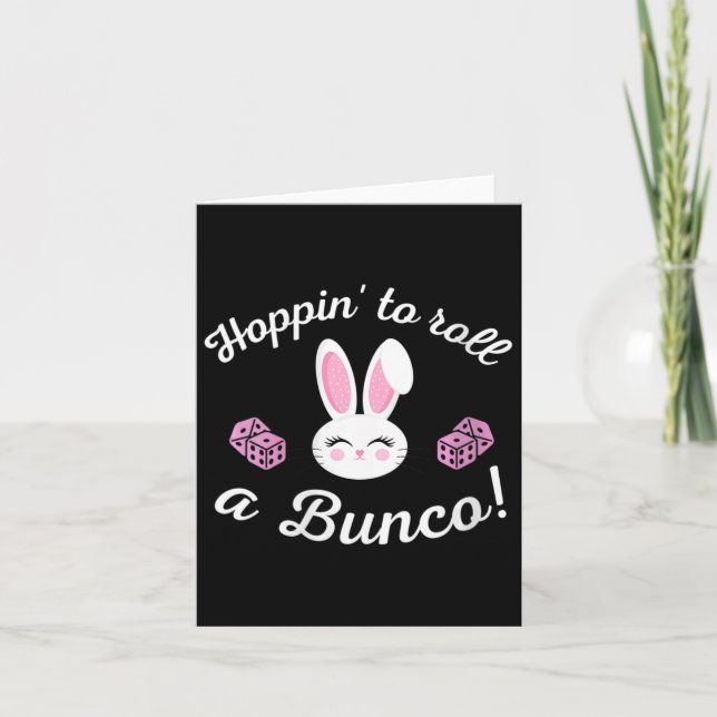 Påsk Bunco Hoppin till Roll a Bunco Dice Bunny Kort (Framsida)