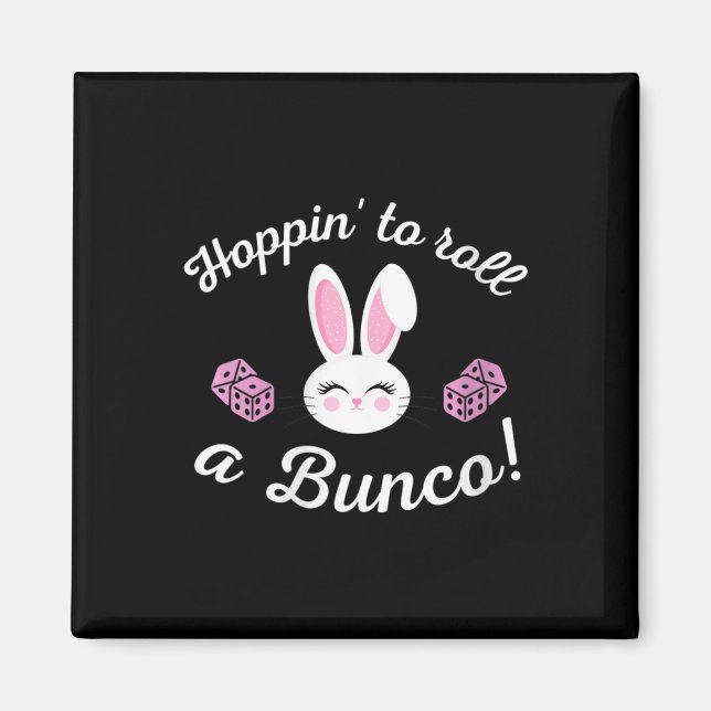 Påsk Bunco Hoppin till Roll a Bunco Dice Bunny Magnet (Framsidan)