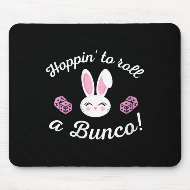 Påsk Bunco Hoppin till Roll a Bunco Dice Bunny Musmatta (Framsidan)