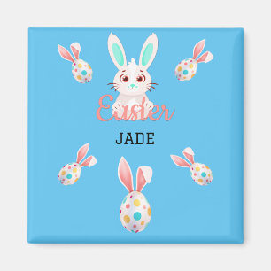 " PÅSK" BUNNY MAGNET MED SPECKALÄGG & NAMN.