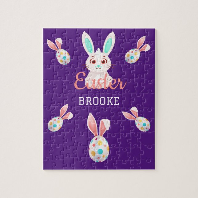 " PÅSK" BUNNY PUZZLE MED SPECKALÄGG & NAMN. PUSSEL (Vertikal)