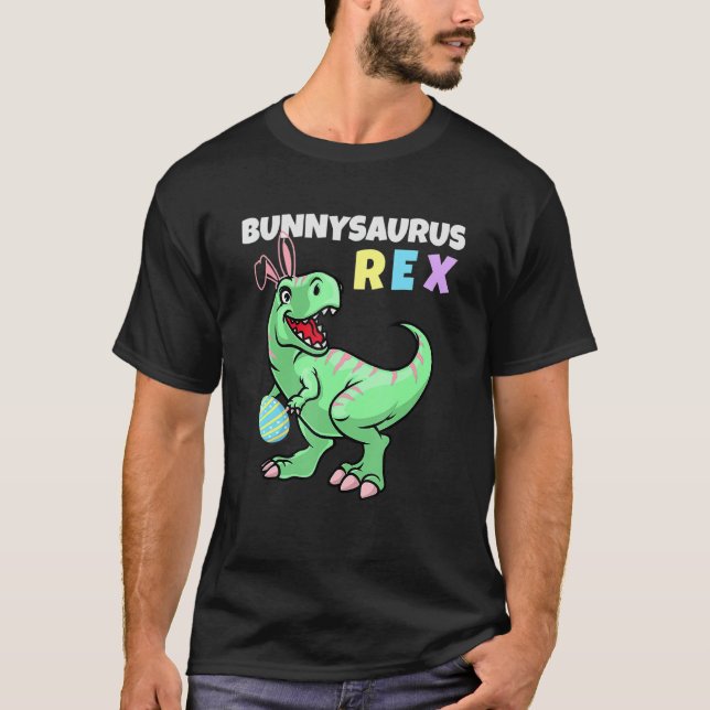 Påsk Bunnysaurus Rex Coola Trex Påsk Dinosaur B T Shirt (Framsida)