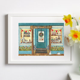 Påsk Cake Shop Watercolor Poster