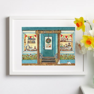 Påsk Cake Shop Watercolor Poster