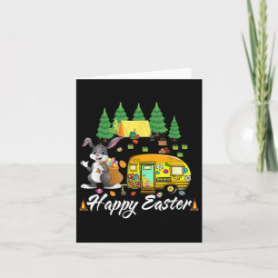 Påsk Camping Cute Bunny Eggs Glad påsk Day Kort