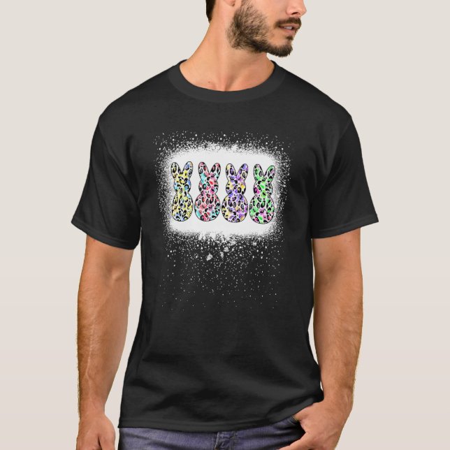 Påsk Candy Leopard Bleached Bunny Girl Eas T Shirt (Framsida)