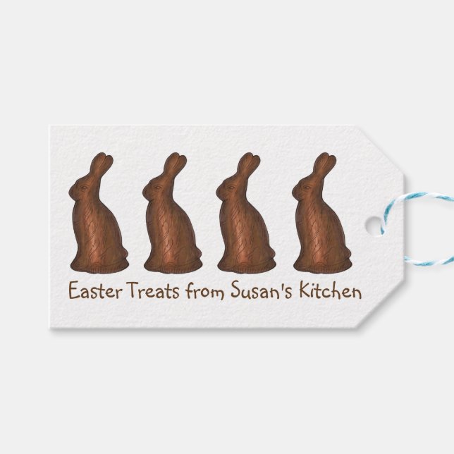 Påsk Candy Mjölk Chocolate Bunny Rabbits Presentetikett (Framsidan (Horisontell))