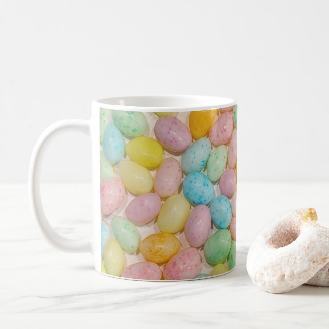 Påsk Candy Pastel Jelly Beans Kaffemugg (Med munk)