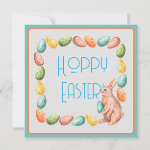 Påsk Card - Bunny Eggs - Cute - Hoppy Påsk Julkort