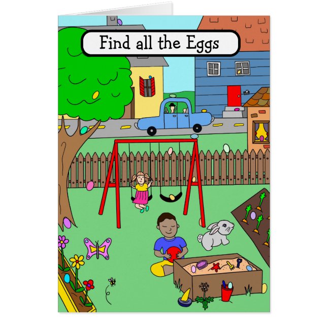 Påsk Card för barn Hälsningskort (Framsidan)