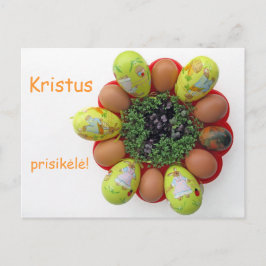 Påsk Card Litauisk text Kristus Prisikele Helg Vykort