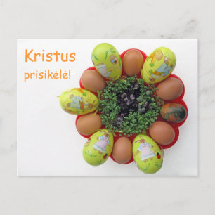 Påsk Card Litauisk text Kristus Prisikele Helg Vykort
