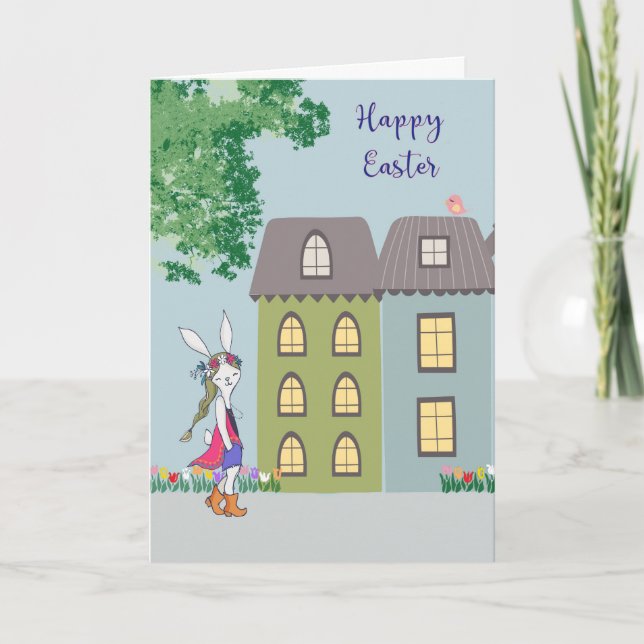 Påsk Card med bohemian Bunny Helgkort (Framsida)