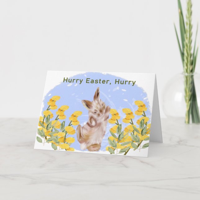Påsk Card med Bunny för barn Kort (Framsida)