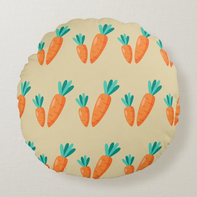 Påsk Carrot Delight - Round Pillow Rund Kudde (Framsidan)