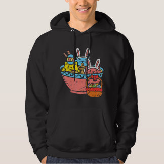 Påsk Cats Ramen Bunny Öron Egg Kawaii japanska N Hoodie