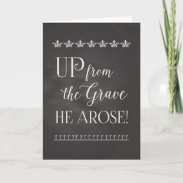 Påsk Chalkboard - upp från Grave He Arose! Helgkort