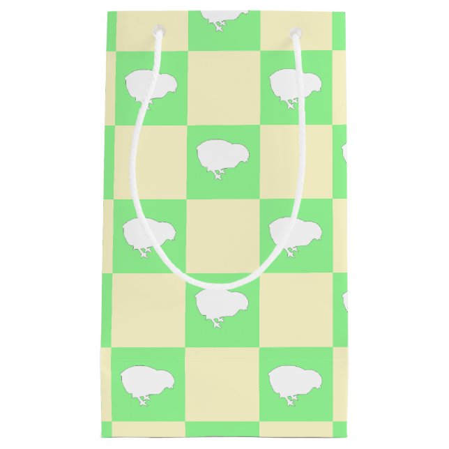 Påsk Checkerboard Mönster med vit Chick Motif (Framsidan)