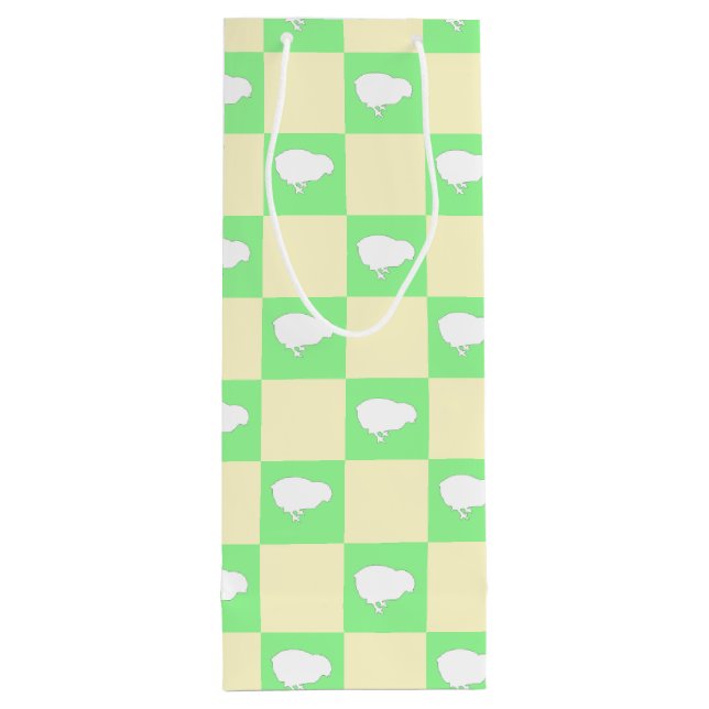 Påsk Checkerboard Mönster med vit Chick Motif (Baksidan)