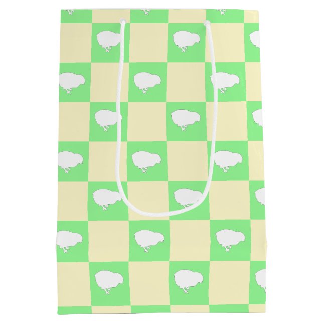 Påsk Checkerboard Mönster med vit Chick Motif (Baksidan)