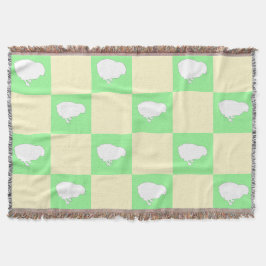 Påsk Checkerboard Mönster med vit Chick Motif Filt