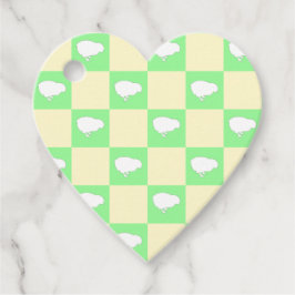 Påsk Checkerboard Mönster med vit Chick Motif Gåvor Etiketter