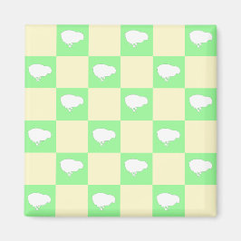 Påsk Checkerboard Mönster med vit Chick Motif Magnet