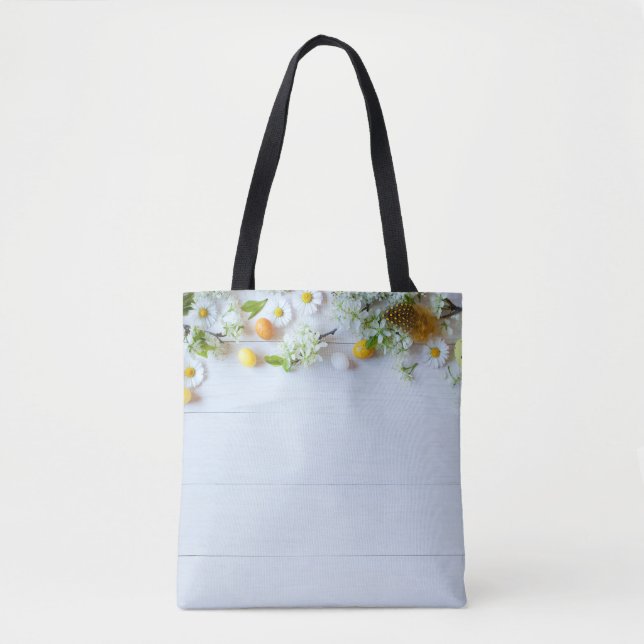 Påsk Cherry Plum: Gult Eggs. Tygkasse (Framsida)