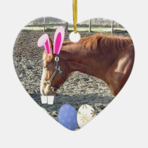 Påsk Chestnut Horse Julgransprydnad Keramik