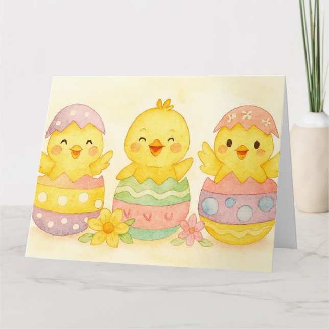 Påsk Chick Hälsning Kort (Framsida)