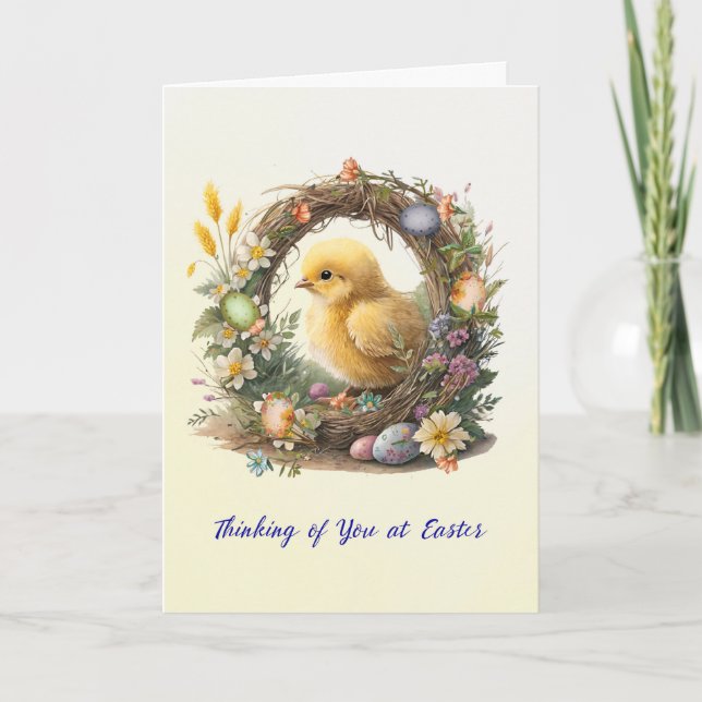 Påsk Chick i frökällan Kort (Framsida)