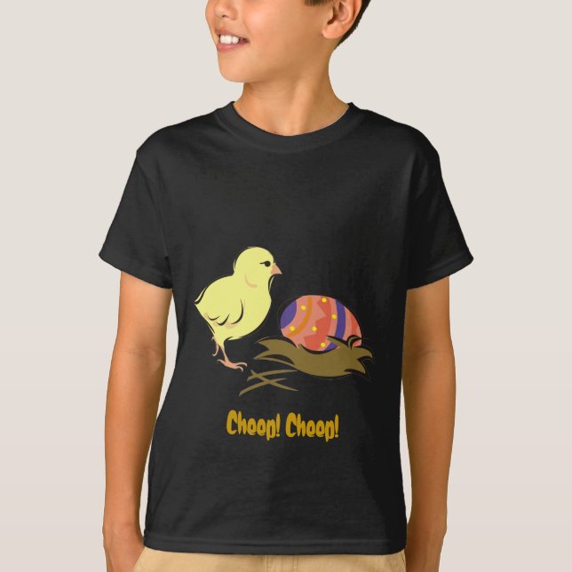 Påsk chick och målat ägg t-shirt (Framsida)