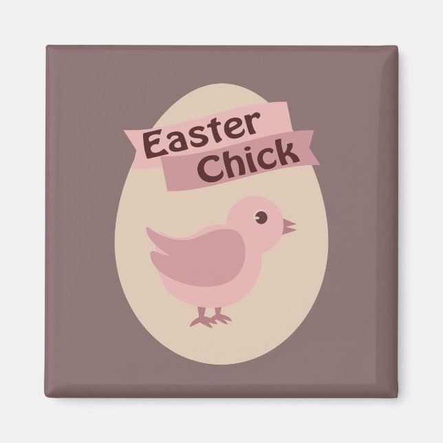 Påsk Chick Rosa Magnet (Framsidan)