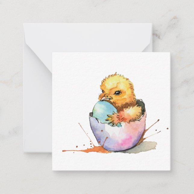Påsk Chick (stil-postkort) Hälsning Anteckningskort (Framsida)