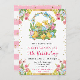 Påsk Chickar och ägg Vår 5:e födelsedagen Inbjudningar