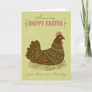 Påsk Chicken Grönt Rustic Glad påsk Card Helgkort
