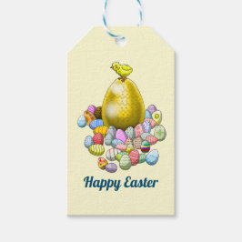 Påsk-Chicken och Golden-Påskägget Presentetikett