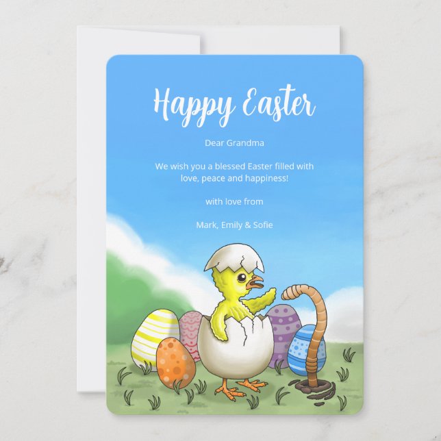 Påsk Chickens ägg Julkort (Framsida)