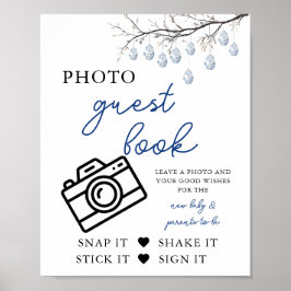 Påsk Chinoiserie Baby Shower Photo Guest Bok Poster