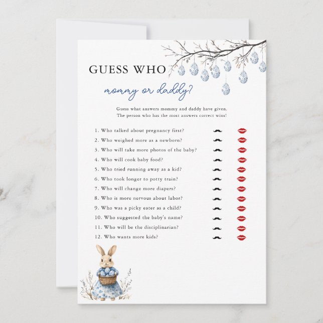 Påsk Chinoiserie gissar vem som spelar viltkort fö Julkort (Framsida)