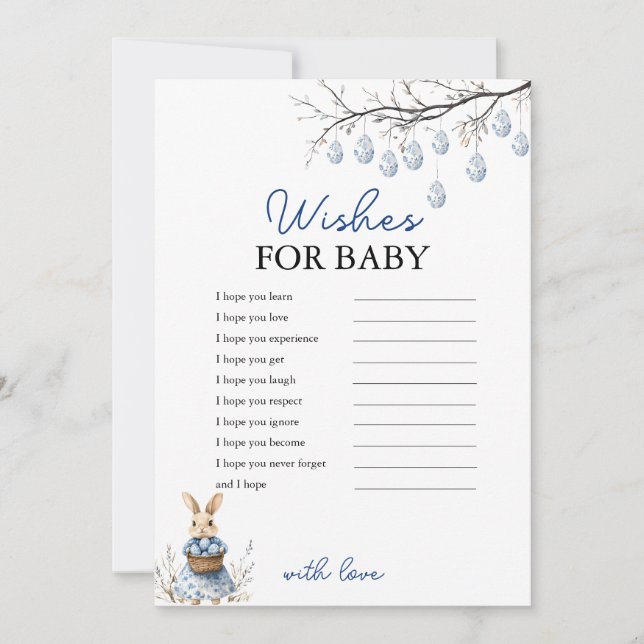 Påsk Chinoiserie Önskemål för babyskuvkort Julkort (Framsida)