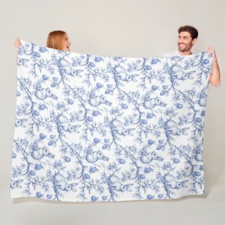 Påsk Chinoiserie Toile De Jouy Fleece Blanket