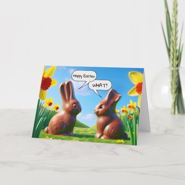 Påsk Chocolate Bunnies Humor Helgkort (Framsida)